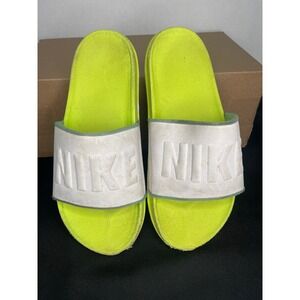 Nike Offcourt Slides Volt White Womens Size 8 BQ4632-700 Neon Yellow Sandals